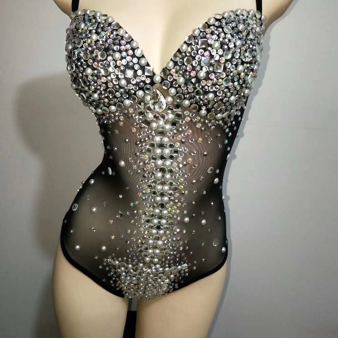 나이트 클럽 댄스 DJ 가수 쇼 밝은 레오타드 화려한 프린지 라인석 바디 슈트, 여성 무대 의상 섹시한 드래그 퀸 의상
